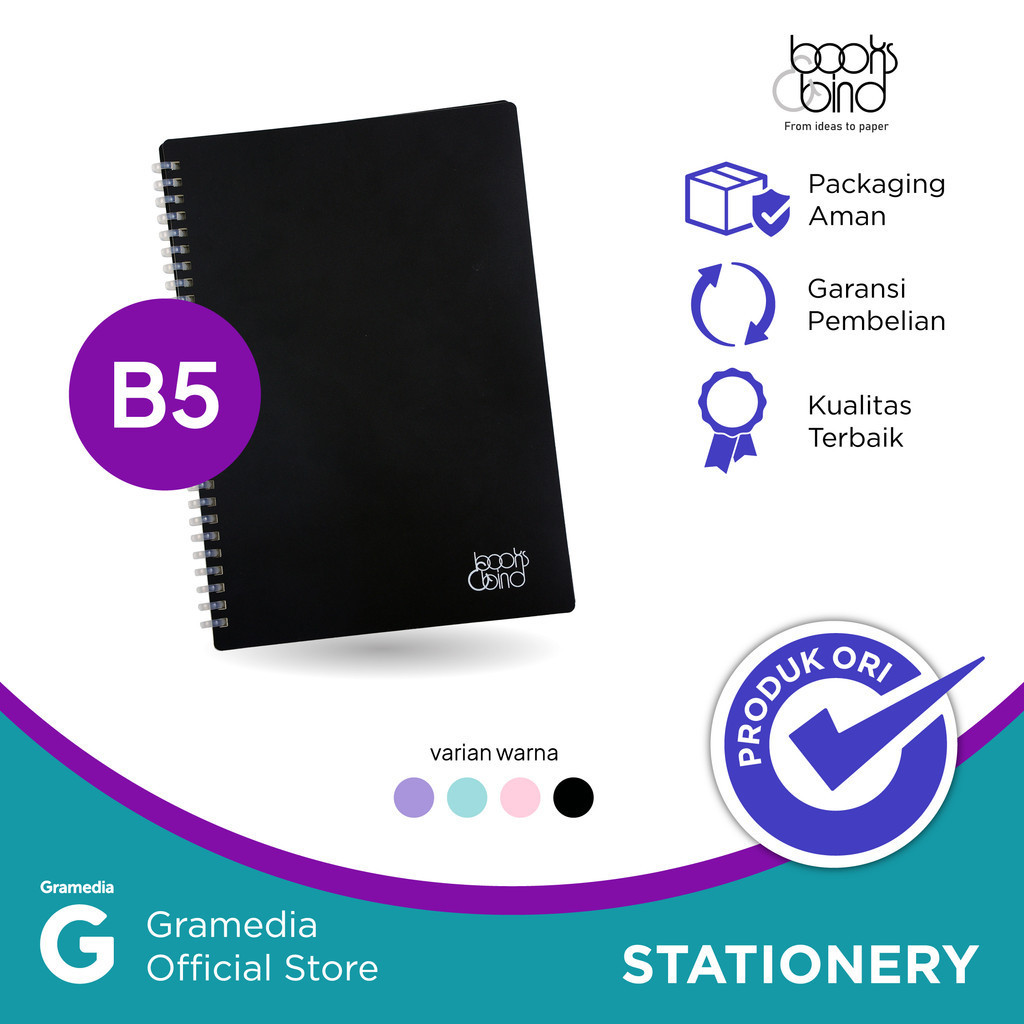 

LINDU Books&Bind Soft Spiral Notebook Pp B5 Black