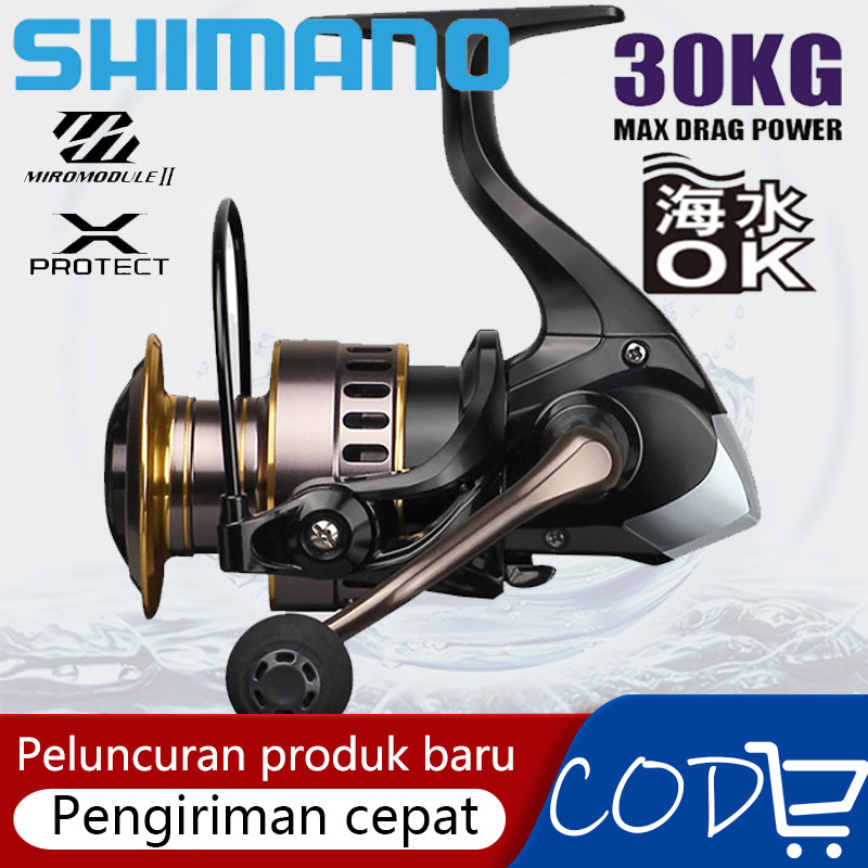 Gboiishop - HE500-7000 SHIMANO Reel Pancing Tarikan Max Drag 30KG Reel Spinning Gear 5.2: 1 Gagang
