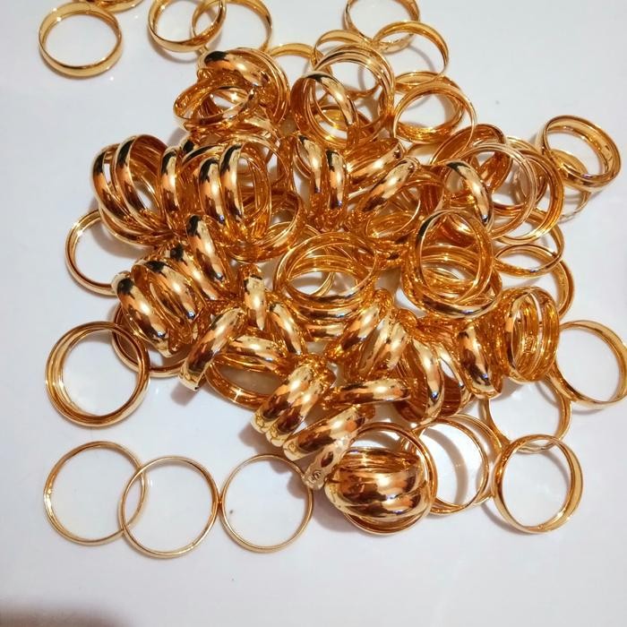 Cincin Belah Rotan Emas Asli 700 Polos Berat 0.6 Gram Terlaris