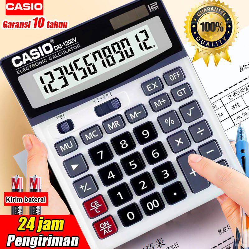 

Meriyah Storee - [CASIO] Kalkulator DM-1200v 12 Digit Dual 2 Power Calculator Digital-Calculator -