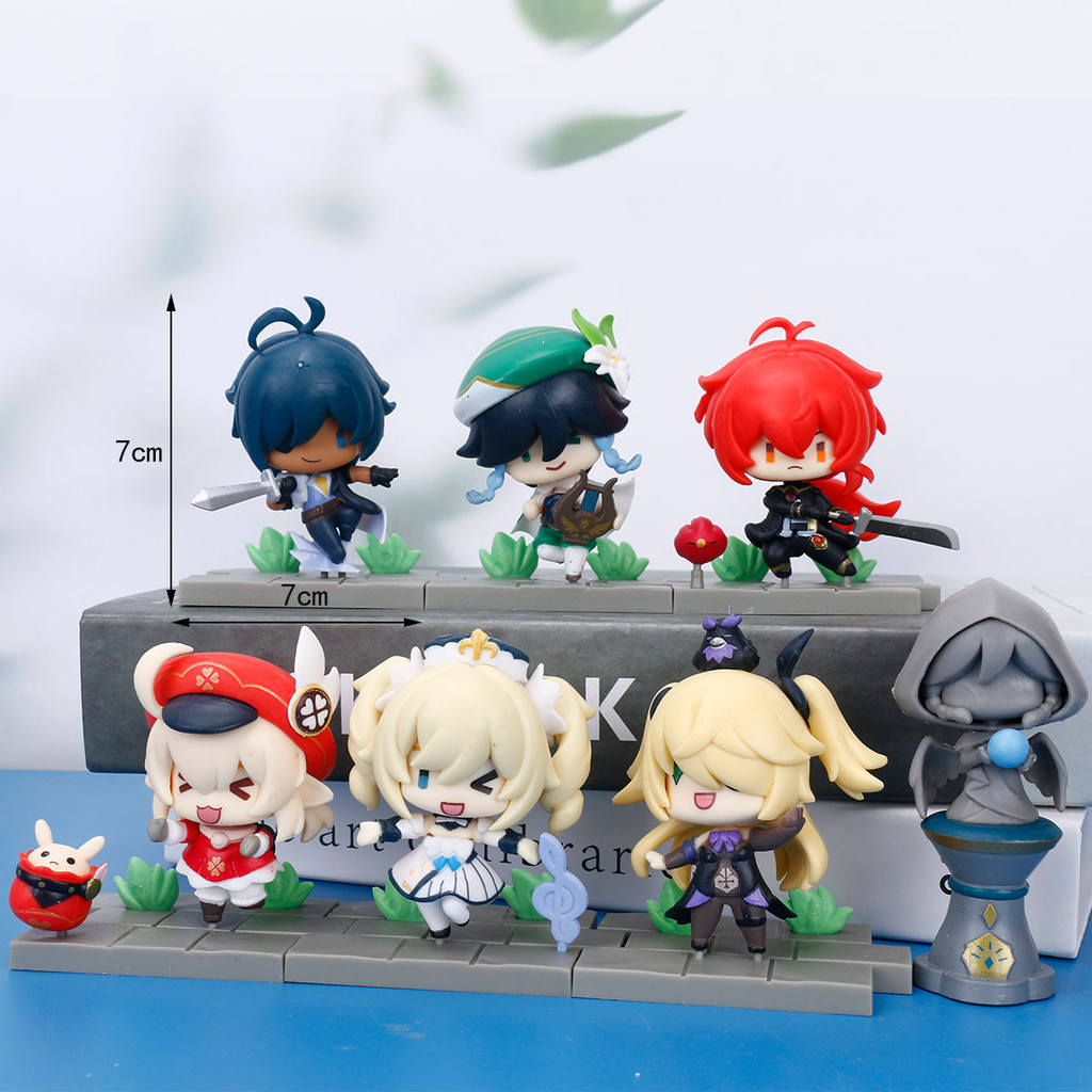 Genshin Impact Account Action Figure Anime Game Genshin Impact Keqing Amber Klee Mona Figma Figurine