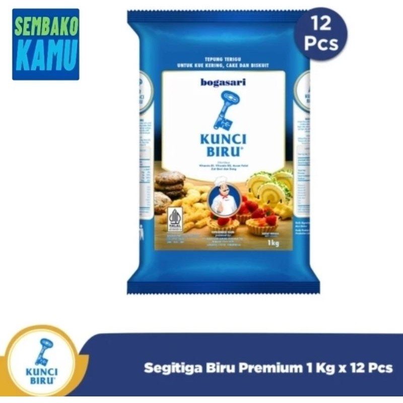 

Tepung Terigu Kunci Biru 1 kg - 1 Dus Isi 12 Pcs