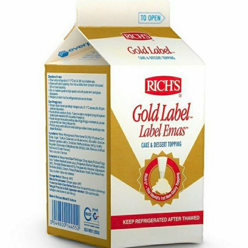 

Rich Gold Label 500gr / Richs Whipping Cream