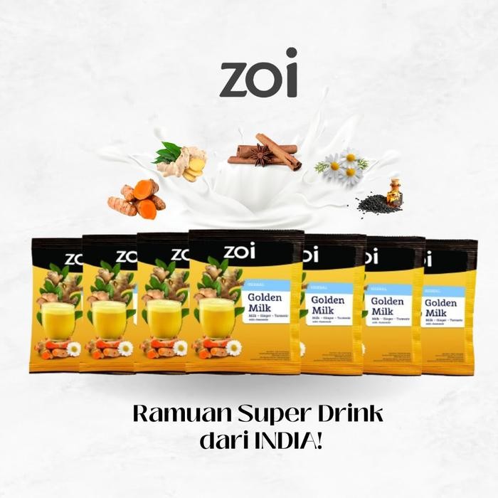 

Terlaris [30 Sachet] Zoi Golden Milk Susu Herbal Susu Sehat Susu Kambing, Jahe Dan Kunyit - Susu