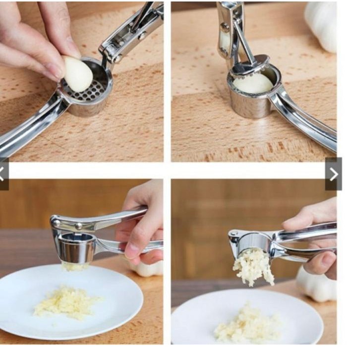 Penghancur Geprek Bawang Putih Easy Stainless Steel Garlic Pressure -Press bawang Putih