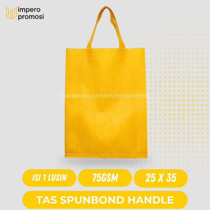 

Terlaris Goodie Bag Spunbond Handle 25X35 Kuning Kunyit Harga Lusinan /Tas Spunbond Polos