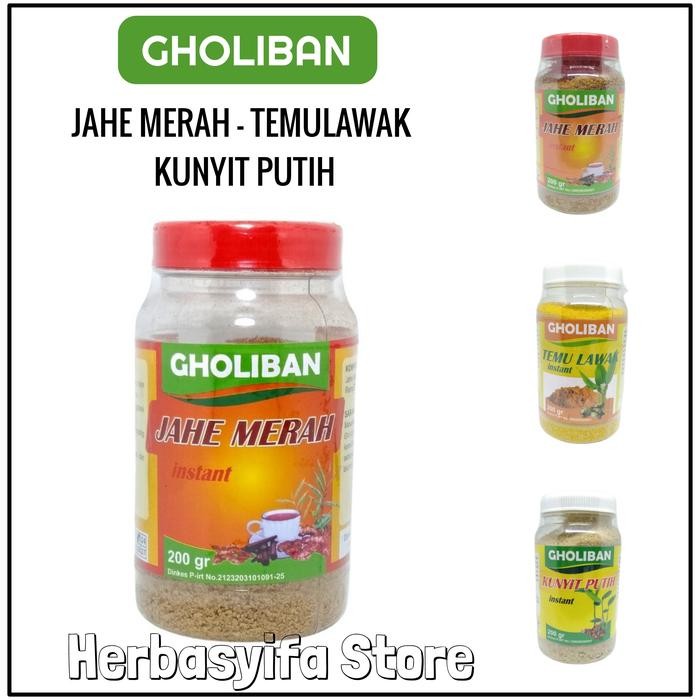 

Terlaris Jahe Merah Gholiban 200 Gram - Temulawak - Kunyit Putih Serbuk Instan