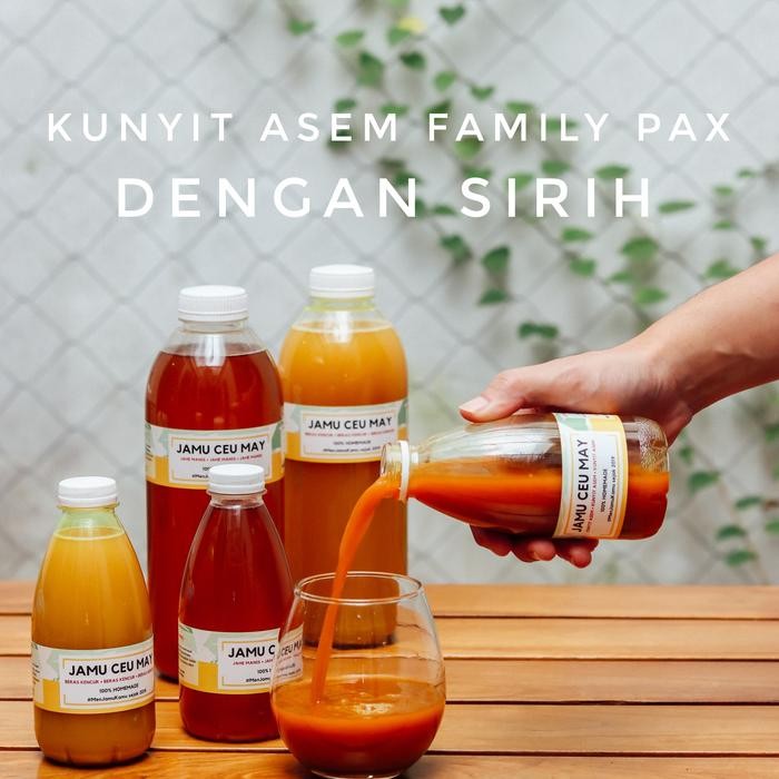 

Terlaris Jamu Kunyit / Kunir Asem Dengan Sirih Family Pax (1L / 1000 Ml)
