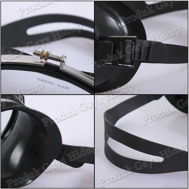 Kacamata selam Topeng selam Kacamata selam oval, lensa transparan tahan bocor kacamata renang