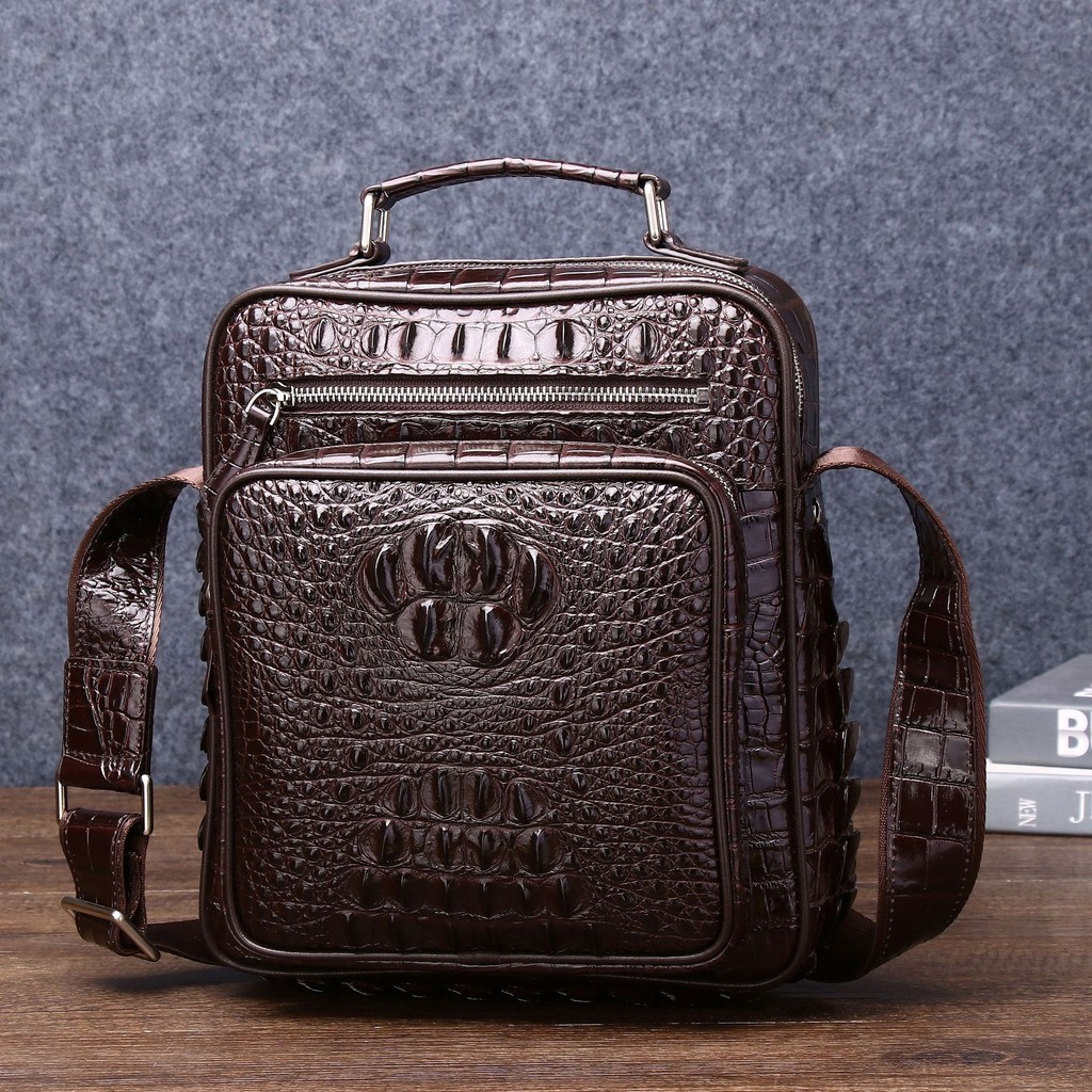 Luxury Cow Genuine Leather Male'S Crossbody Bag Alligator Business Leather Men'S Messenger Bag