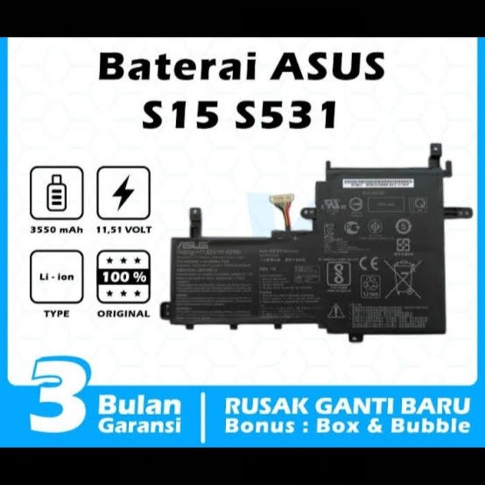 BATERAI LAPTOP ASUS VIVOBOOK S15 S531 X513 B31N1842 ORIGINAL GRATIS ONGKIR