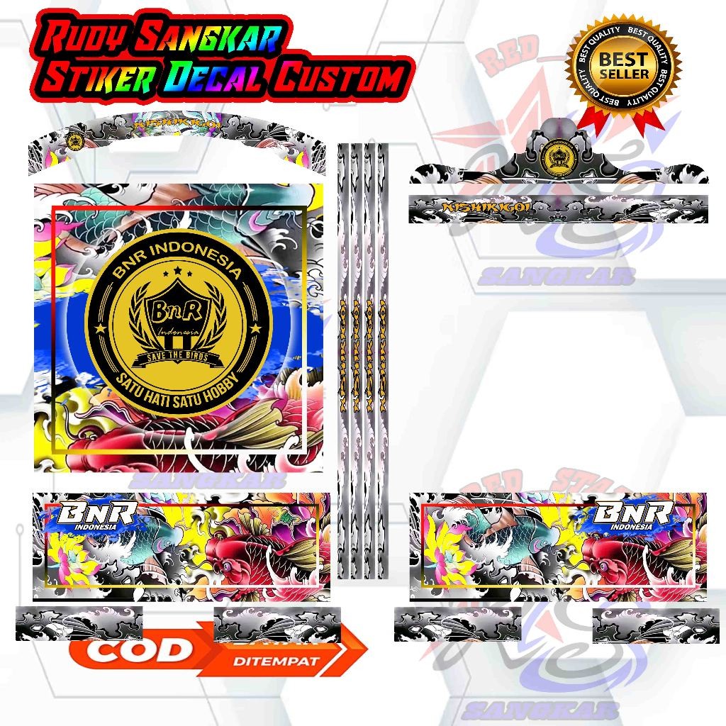 STIKER DECAL SETIKER SANGKAR STIKER KANDANG BURUNG BNR KHOSAN STIKER BNR KOI