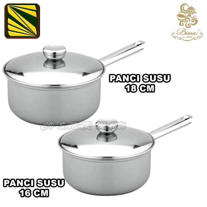 

Terlaris Bima Panci Susu 16 Cm Dan 18 Cm Saucepan With Cover Stainless Steel