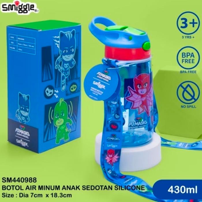 ID SMIGGLE BOTOL PJMASK TALI 430 ML/ DRINKING BOTTLE KIDS/ KADO SMIGGLE
