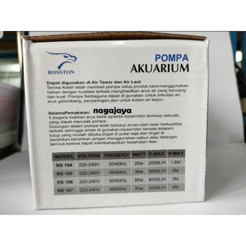 Rosston RS 105 pompa celup filter rium scape