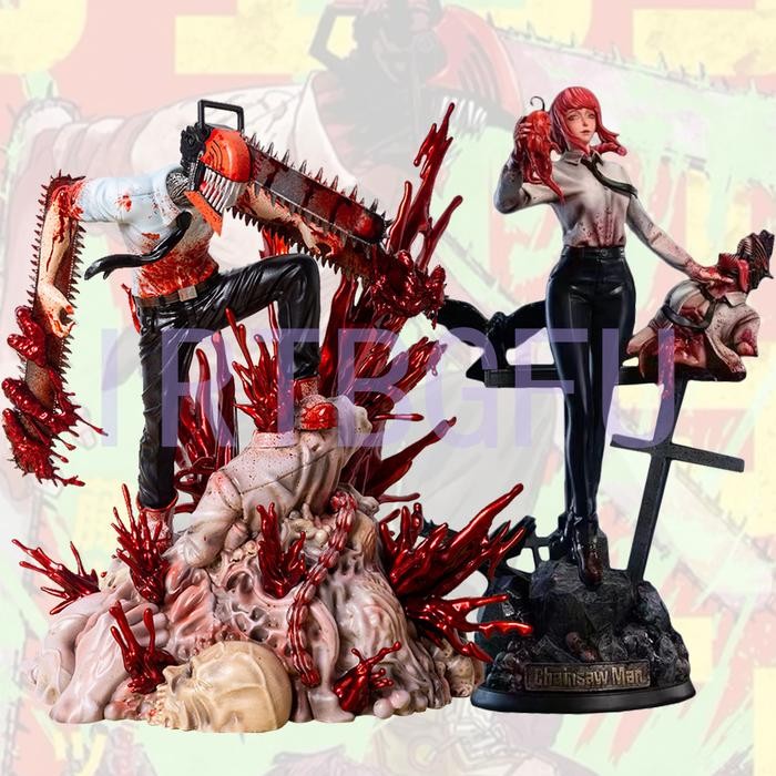 ASLI ACTION FIGURE CHAINSAW MAN DENJI MAKIMA ANIME POWER JUMBO CHAINSAWMAN