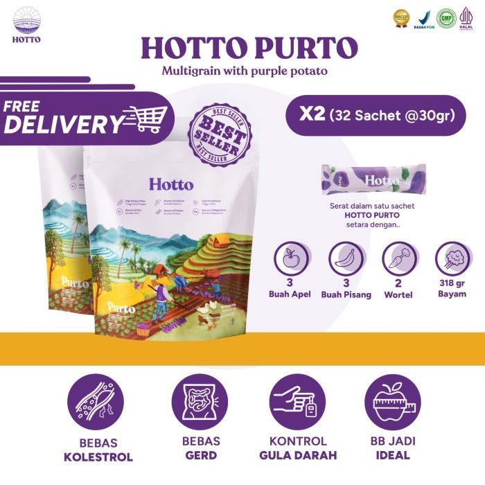 

HOTTO PURTO MULTIGRAIN UBI UNGU 16 SACHET SEHAT ALAMI