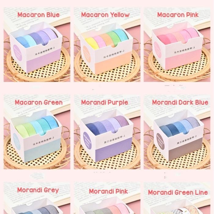 Washitape Masking Tape Selotip Kertas Aesthetic Untuk Hias buku Journal Diary Catatan Harian Memo