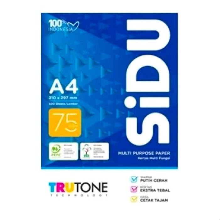 

Kertas HVS SIDU A4 75gsm/Rim (500 Lembar) - Alat Atk Sekolah - Stationery, Paper