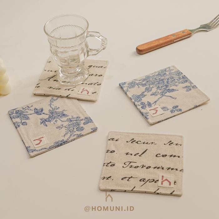

Coaster Kain Kanvas/Tatakan Gelas Kain Kanvas/Alas Gelas/Property Foto Makanan dan Minuman