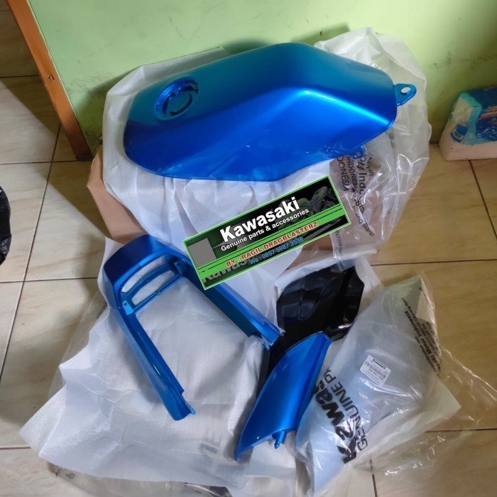 full cover body ninja r ninja ss biru da polos