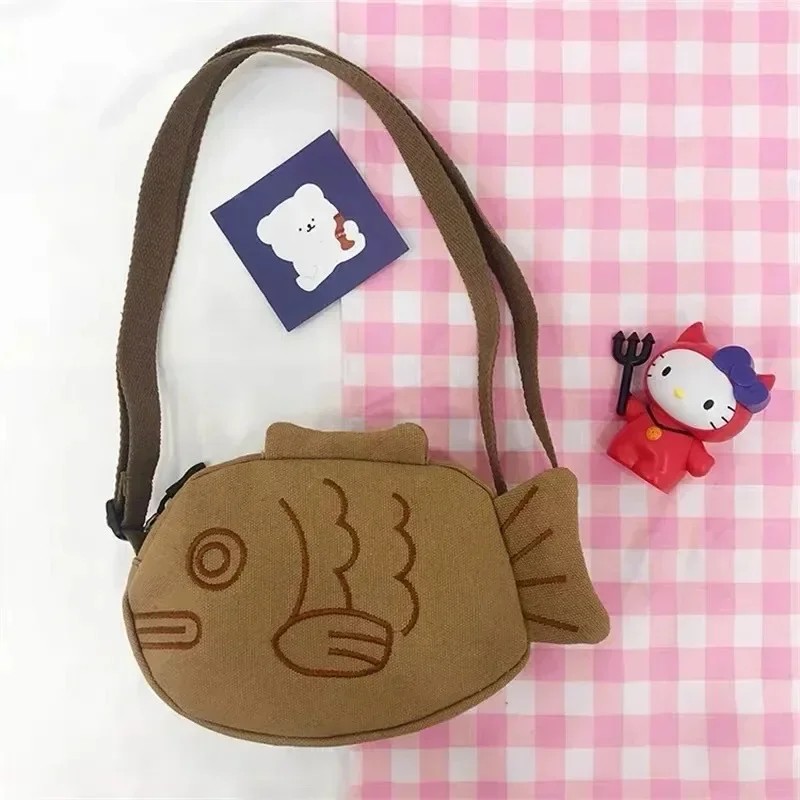 Cartoon Cute Japanese Taiyaki Fashion Backpack Women'S Bag Messenger Bag Shoulder Bags Coin Purse