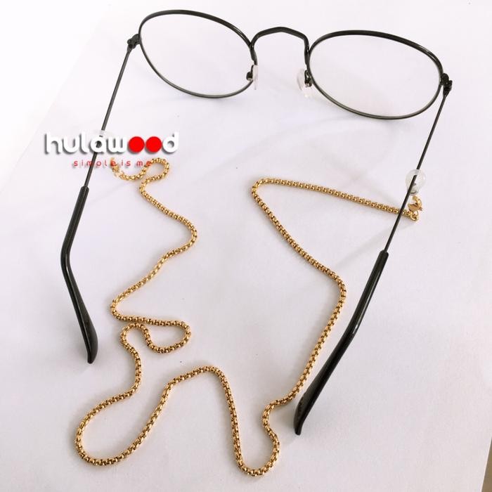 Rantai Kacamata Masker Strap Kacamata Pengait Titanium Stainless Steel Anti Karat Pria Wanita