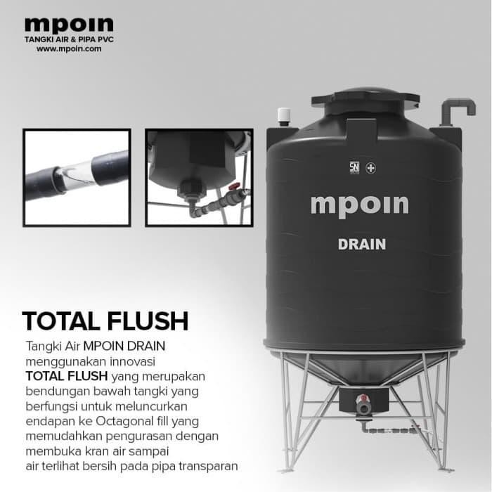 Menarik Tangki Air / Tandon / Toren Mpoin Plus Drain 400 Liter
