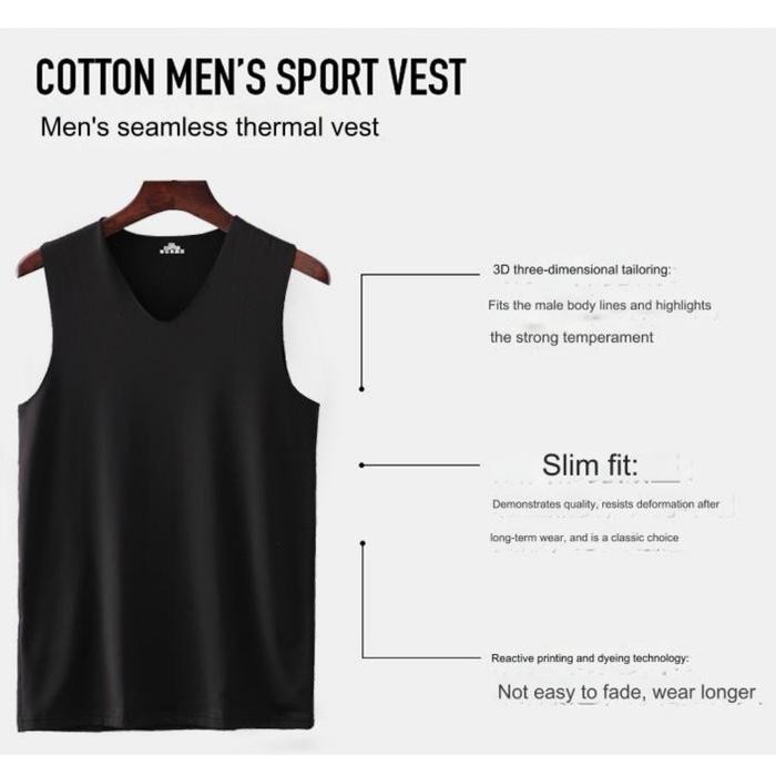 DISKON KAOS DALAM PRIA SINGLET POLOS WARNA V NECK ICE SILK SPANDEX T-SHIRT TIPIS TALI BESAR JCKS11