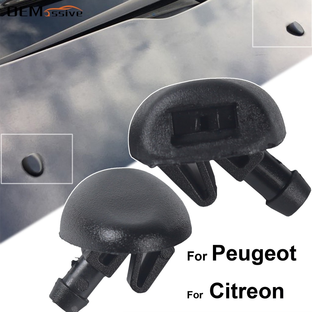 IMPORT XUKEY PAIR FRONT WINDSHIELD WIPER WATER WASHER JET NOZZLE HOOD SPRAYER FOR PEUGEOT 206 407