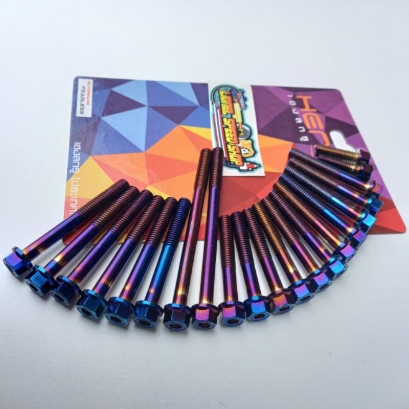 Baut 2 kunci block mesin vixion Heng kiri kanan baut vixion Baut block mesin vixion 21pcs