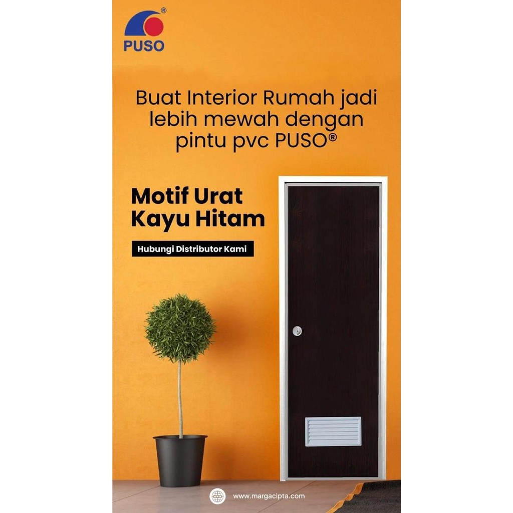 Pintu Pvc Kamar Mandi Puso Limited Edition Moitf Urat Kayu Hitam