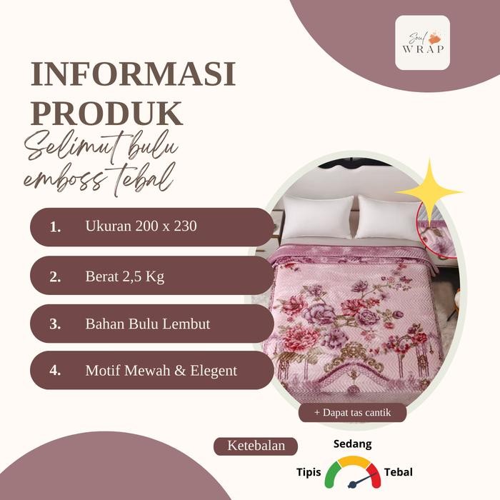 [Selimut Emboss Tebal] - SELIMUT BULU EMBOSS TEBAL JUMBO 200 X 230