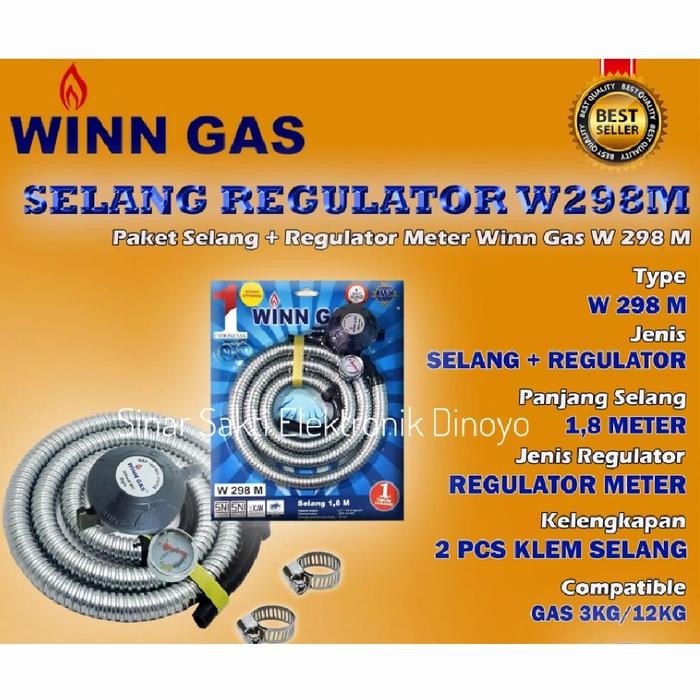 JTTOP" SELANG PAKET REGULATOR KOMPOR GAS LPG ELPIJI WINN GAS / SELANG SET SNI