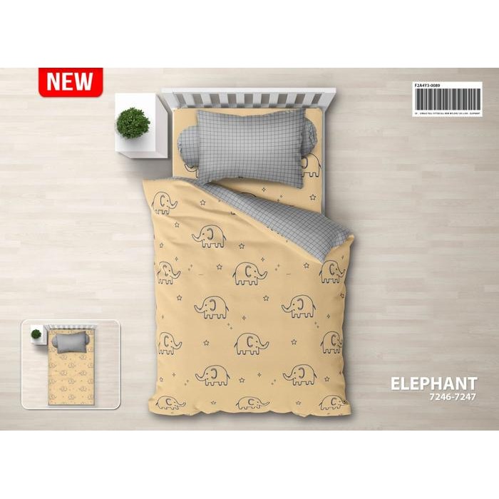 sprei my love 120x200 motif karakter gajah kuning muda - ELEPHANT