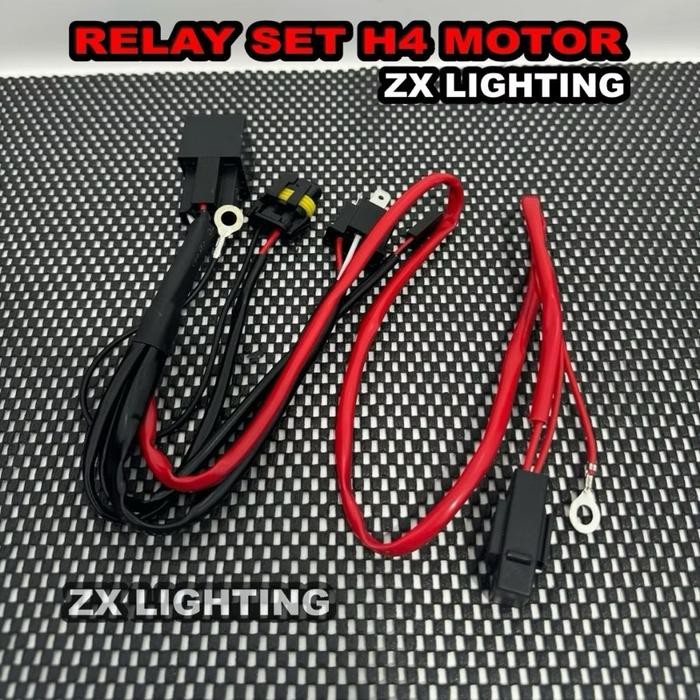 Original Kabel Relay Biled Dan Relay Hid / Lampu Motor Kabel Set Hid Motor H4 Kabel Merah Kabel Hid