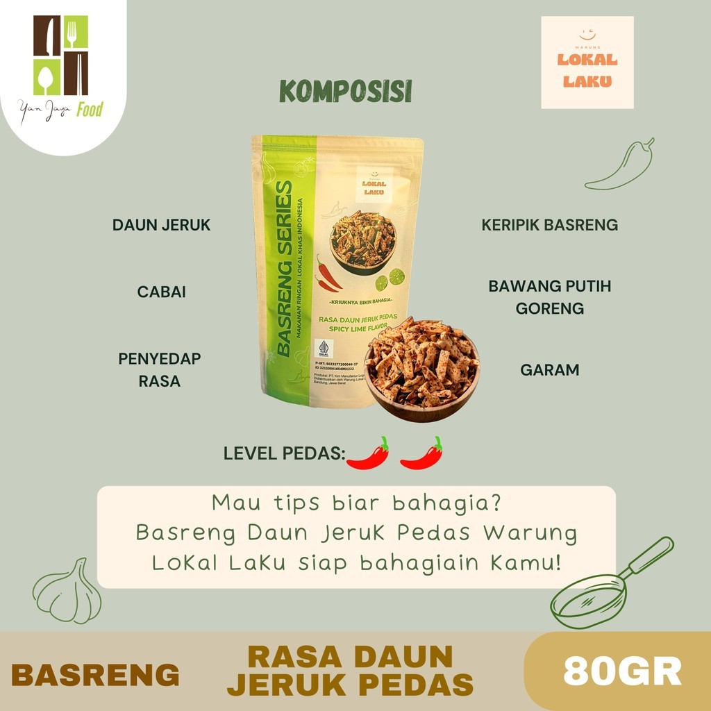 

Konter Makanan Basreng Rendang / Basreng Daun Jeruk Pedas / Baso Goreng / Cemilan Khas Bandung /