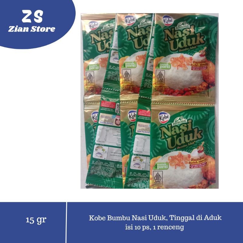 

Konter Makanan Kobe Bumbu Nasi Uduk 1 Renceng Isi 10 Ps