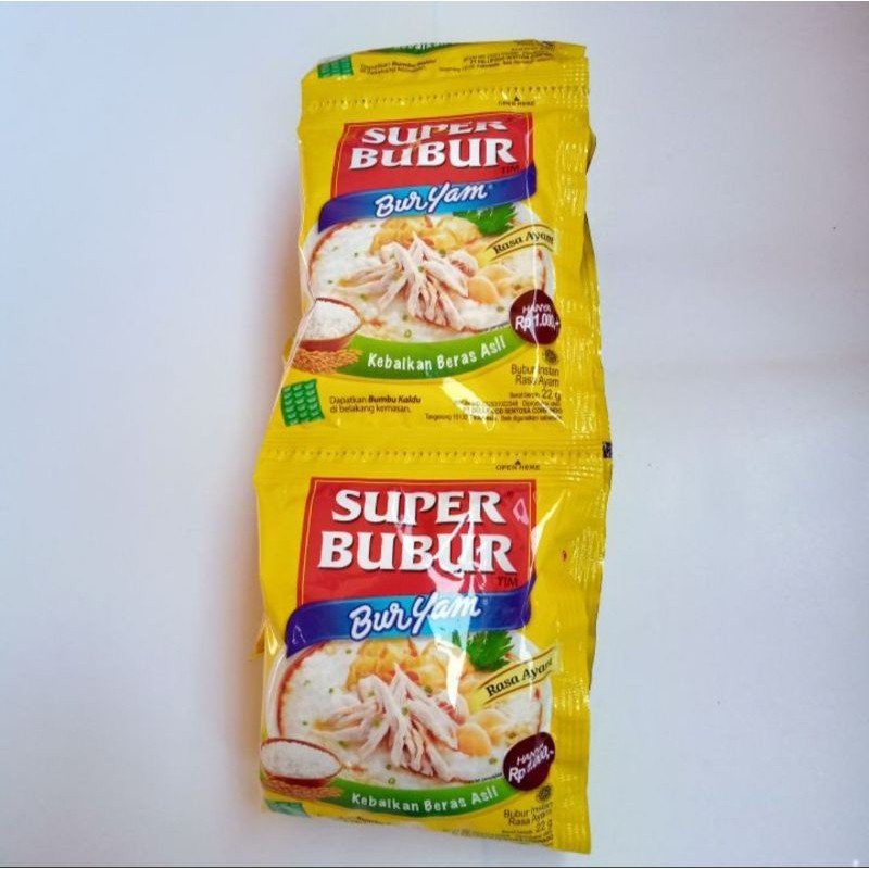 

Konter Makanan Super Bubur Rasa Ayam Abon Sapi Kari Soto 22G 1 Renceng Isi 10 Sachet