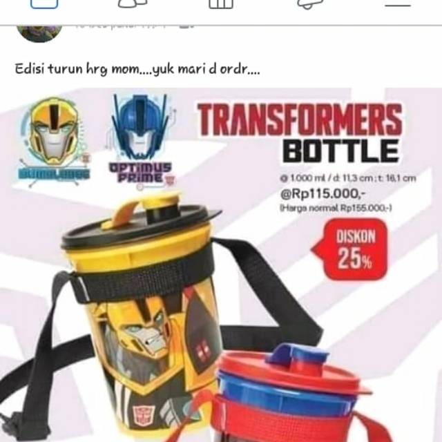 

Konter Makanan Transformer Botol 1Liter Hrga 1 An