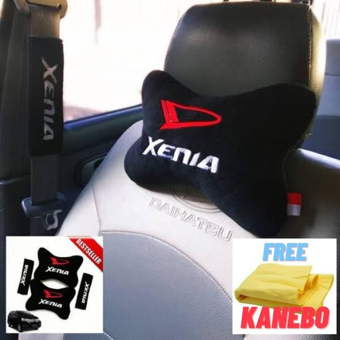 Diskon Bantal Mobil Xenia Headrest Sandaran Kepala Leher 2 Bantal 2 Seat Belt