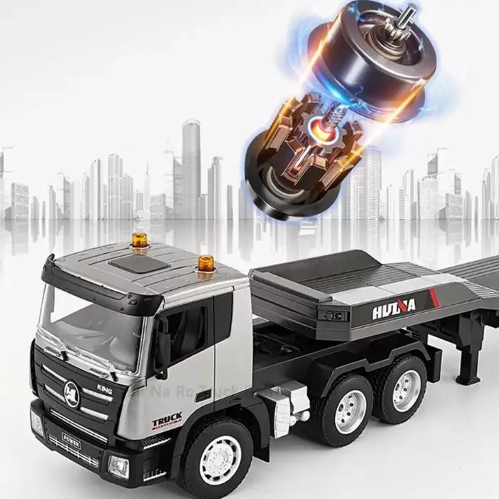 Mainan Mobil Remot Kontrol Rc Truk Trailer Flat Bed Huina 9 Fungsi Remot
