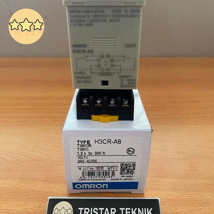 Timer Omron H3Cr-A8 24V Ac Dc H3Cr A8 24Vdc Dc24 24 Vdc H3Cra8 H3 Cr Hemat