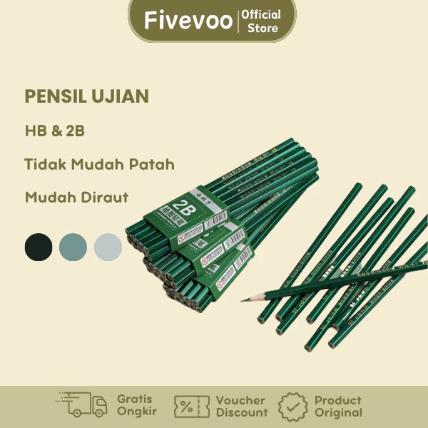 

FIVEVOO Pensil 2B HB Pensil Tulis Sekolah 1 PCS