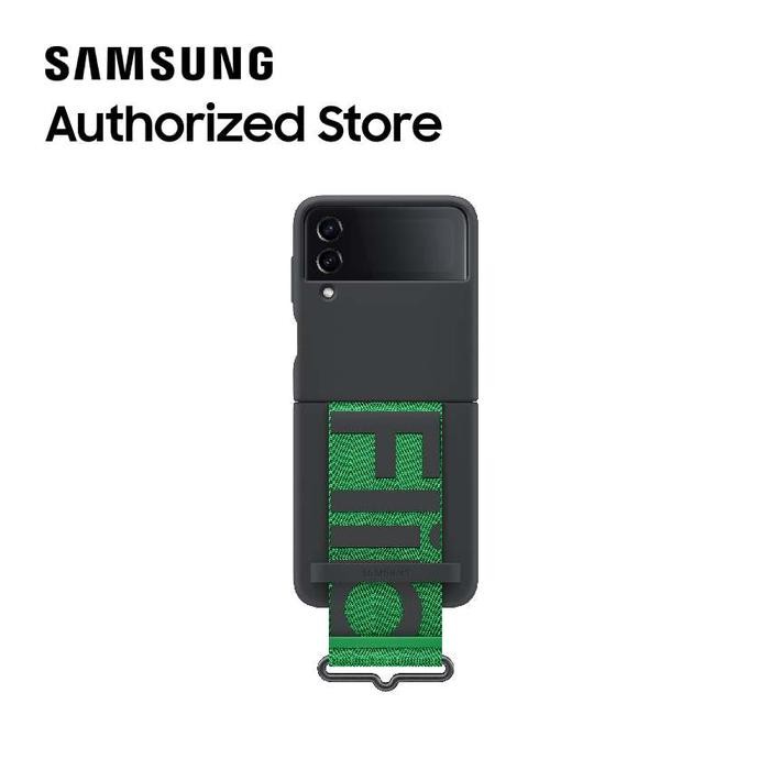 Samsung Galaxy Z Flip4 5G Silicone Cover With Strap - Black Promo