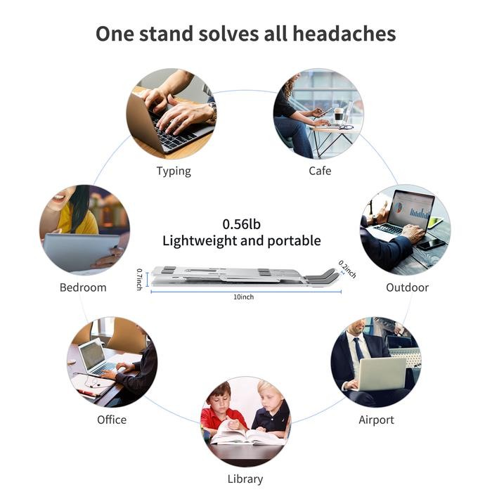 TERBARU.. ALUMUNIUM ADJUSTABLE LAPTOP STAND DUDUKAN NOTEBOOK LAPTOP MACBOOK IPAD