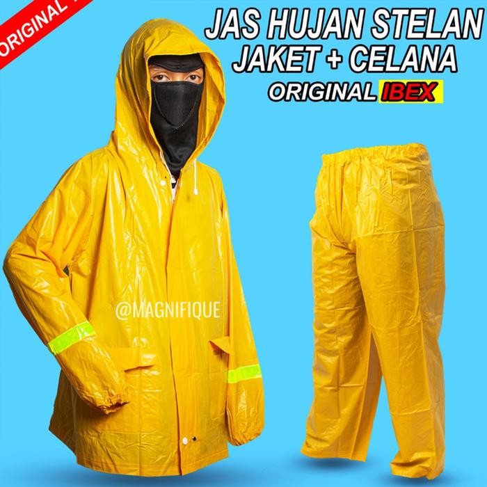 Mantel Hujan Dewasa Jas Hujan Proyek Tebal Jas Hujan Pria Tebal bahan karet Jas Hujan Jaket Celana