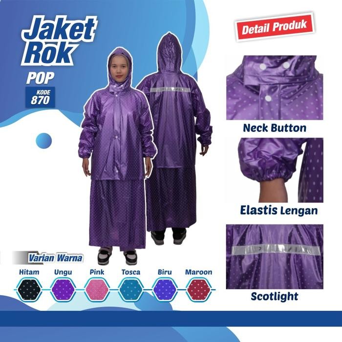 JAS HUJAN ROK POLKADOT - JAS HUJAN ROK ONDE PREVIA 870