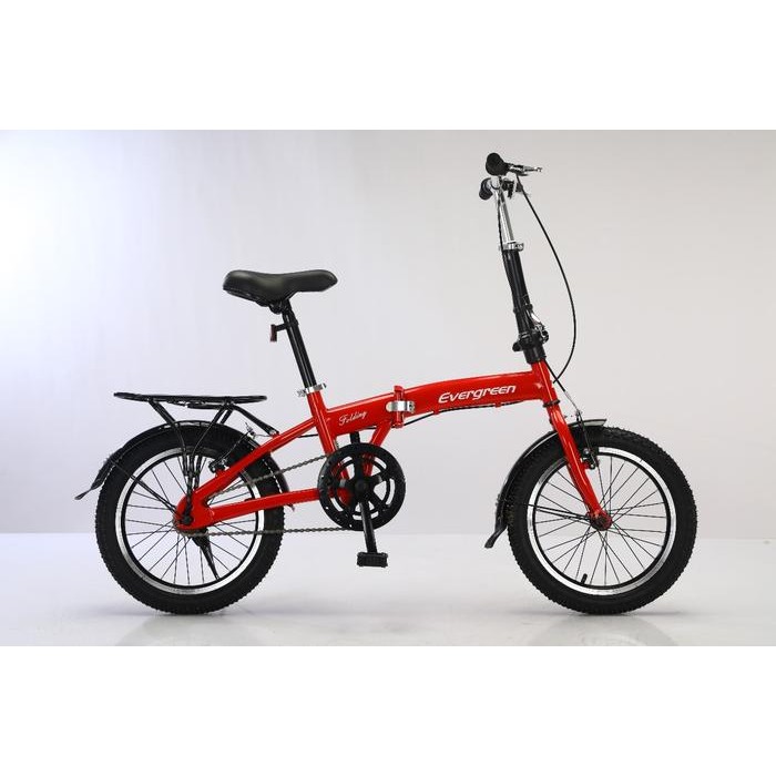 Sepeda lipat 16 evergreen 1 speed folding bike single speed EG