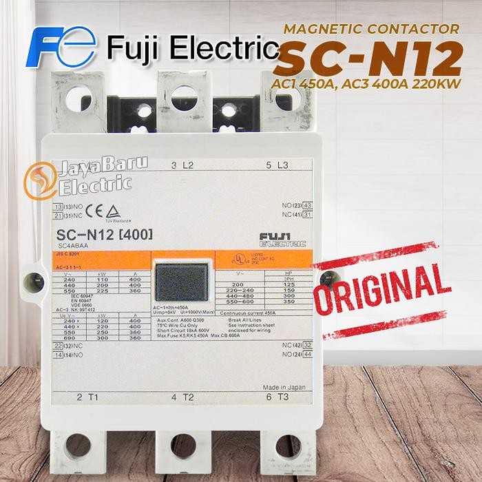 KONTAKTOR / CONTACTOR FUJI SC-N12 SCN12 110V 220V 380V AC COIL BERKUALITAS